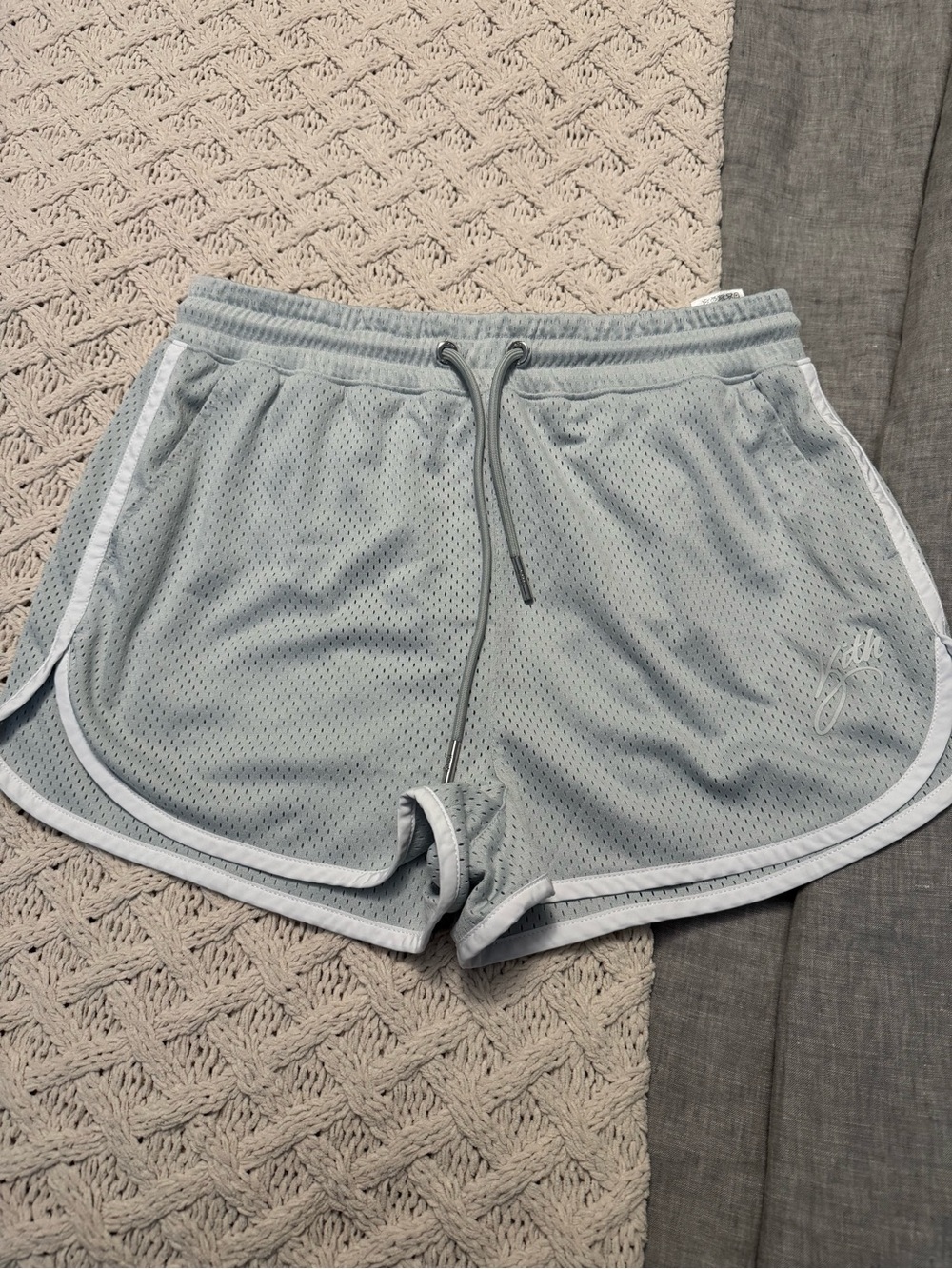 KITH Light Gray Women's Athletic Mesh Shorts with Drawstring